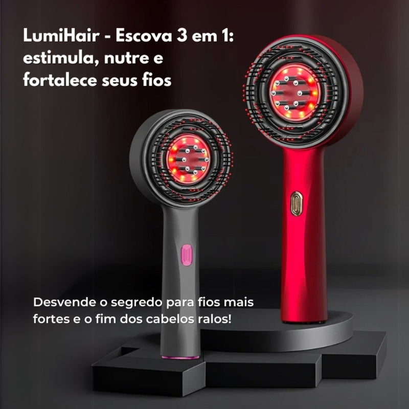 LumiHair - Escova 3 em 1 para fortalecimento dos fios