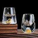 Copo Diamante Luxo com Fundo Duplo e Lascas Douradas para Baijiu, Licor, Cachaça, Tequila e Shots | Haustter