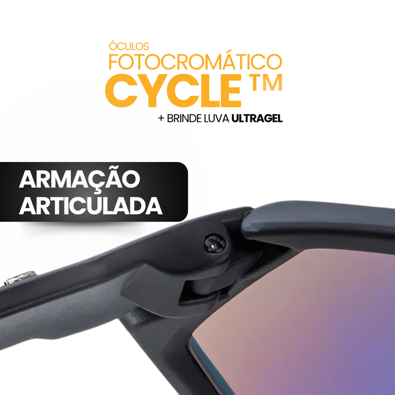 Óculos Fotocromático Cycle + BRINDE LUVA ULTRAGEL