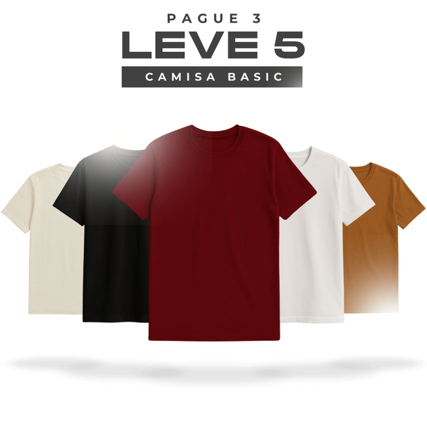 |KIT 5| Camisas Basic em Tecido Premium