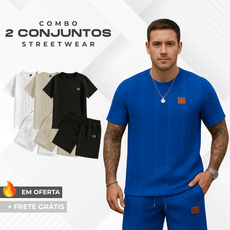 KIT 2 Conjuntos Streetwear |Camisa+Bermuda|