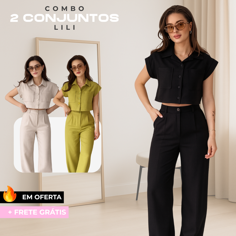 KIT 2 Conjuntos Lili |Cropped + Calça|!