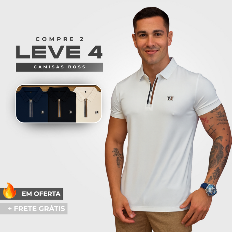 [Compre 2 Leve 4] - Camisas Polo BOSS Ziper