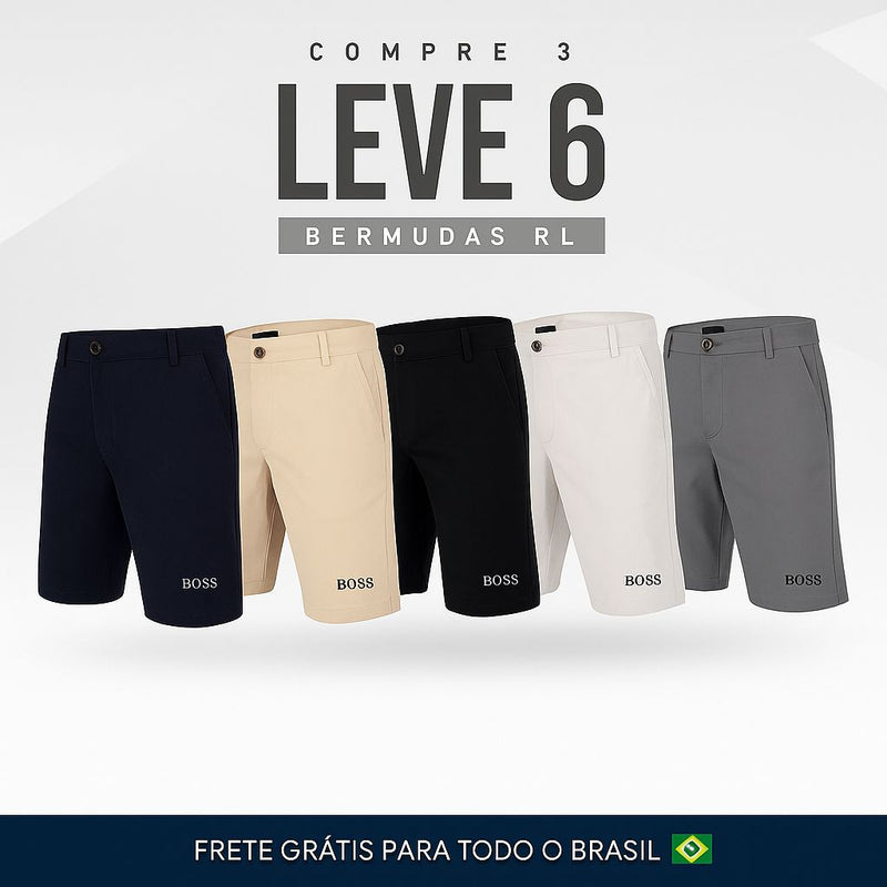 Kit 6 Bermudas de Sarja Masculina - Mescladas - (Promoção de Outubro)