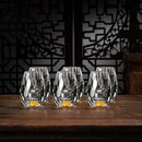 Copo Diamante Luxo com Fundo Duplo e Lascas Douradas para Baijiu, Licor, Cachaça, Tequila e Shots | Haustter