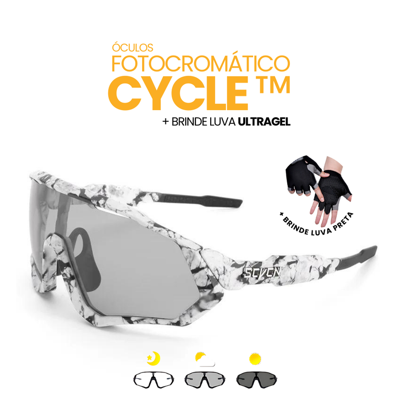 Óculos Fotocromático Cycle + BRINDE LUVA ULTRAGEL