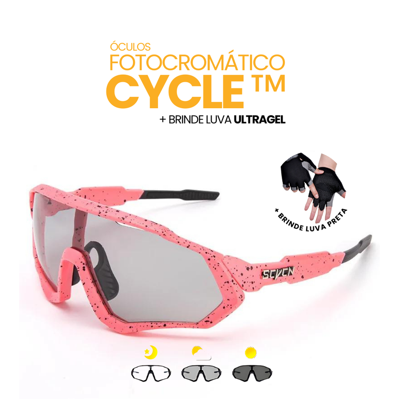Óculos Fotocromático Cycle + BRINDE LUVA ULTRAGEL