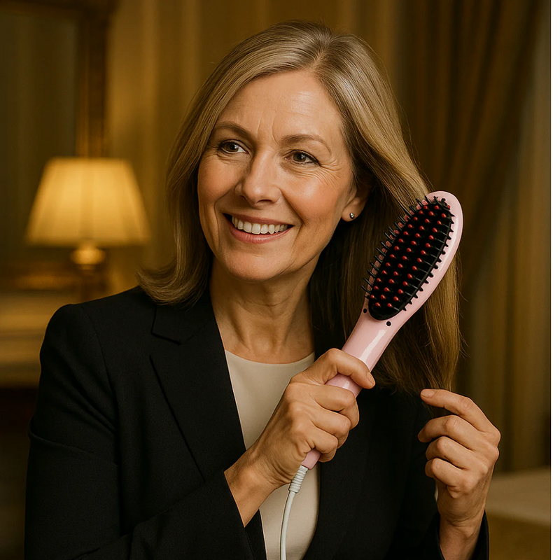 Escova Alisadora e Modeladora Elétrica Profissional 5 em 1 Bivolt 230°C