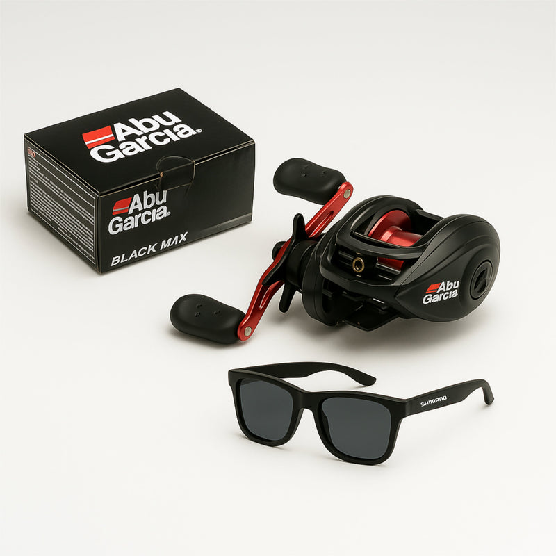 Carretilha Abu Garcia Black Max3 anti-cabeleira + Óculos