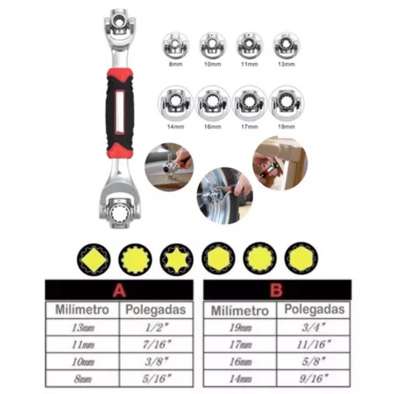 Chave Universal em Aço Carbono 48 em 1 - TorqueMax