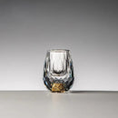 Copo Diamante Luxo com Fundo Duplo e Lascas Douradas para Baijiu, Licor, Cachaça, Tequila e Shots | Haustter